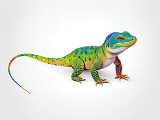 Naklejka premium Painting renderings of colorful reptiles, lizards, and chameleons, as well as illustrations and picture books