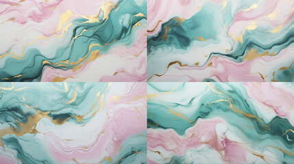 Modern stylish texture pink white gold waves background, marble texture