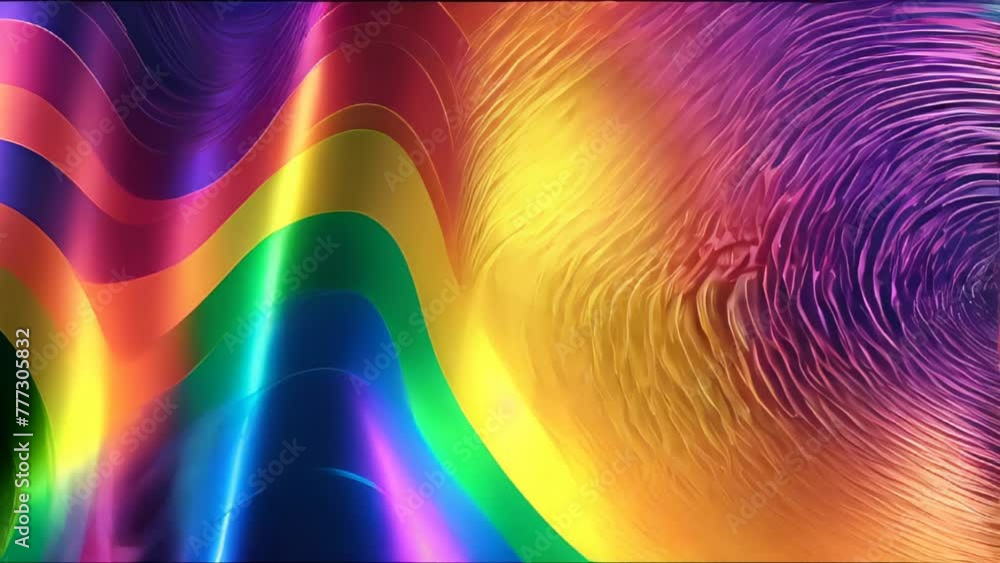 Aufkleber bright rainbow waves shimmering in a spiral vortex, creating a feeling of movement and smoothness.