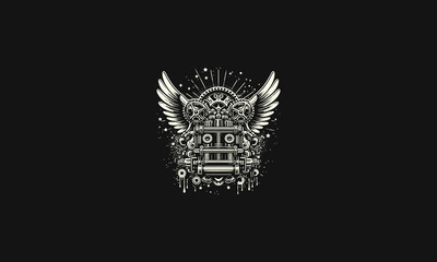 Obraz premium machine with wings vector illustration artwork design