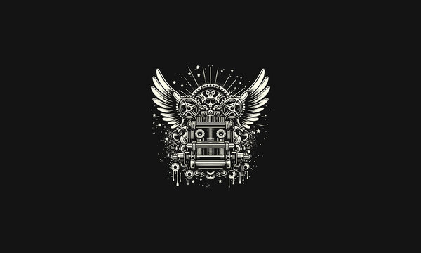 machine with wings vector illustration artwork design