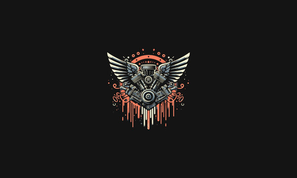 machine with wings vector illustration artwork design