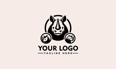 rhino logo vector Big Rhino logo Vector Design awesome rhino premium logo template for Business Identity