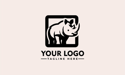 Fototapeta premium rhino logo vector Big Rhino logo Vector Design awesome rhino premium logo template for Business Identity