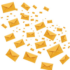 Flying Envelops. Mail Alert Concept Illustration. Ai Generative