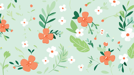 Beautiful vector illustration with mint flowers. Se