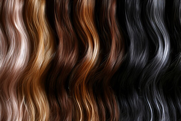 Fototapeta premium Rich and Diverse Hair Colors in Various Shades and Curls