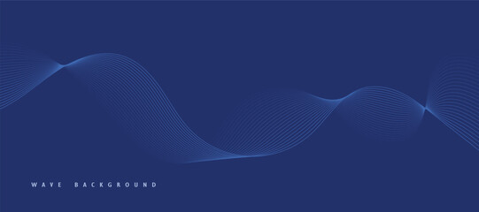 Abstract vector background with blue wavy lines. Blue wave background. Blue lines vector illustration. Curved wave. Abstract wave element for design.
