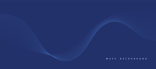 Abstract vector background with blue wavy lines. Blue wave background. Blue lines vector illustration. Curved wave. Abstract wave element for design.
