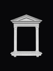 Details, elements of buildings classical architecture. Isolated on a black. Templates for art, design. - 777311233