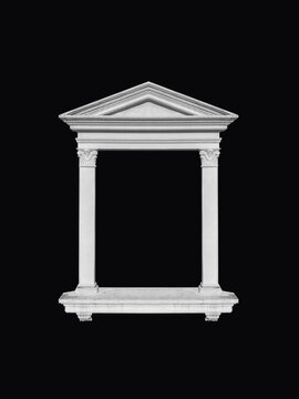 Details, elements of buildings classical architecture. Isolated on a black. Templates for art, design.