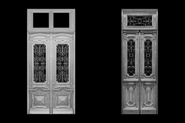 Details, elements of buildings classical architecture. Isolated on a black. Templates for art, design. - 777312424