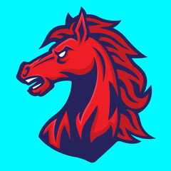 Horse Head Mascot Logo Vector Design Template