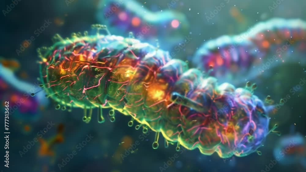 Poster a 3d reconstruction of a mitochondrion highlighting its dynamic structure and its role as the birthp