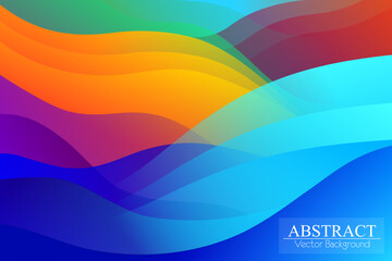 Abstract Colorful Waves Background Template Vector. Gradient Colors Business Wallpaper Backdrop Texture Curve Wavy Geometric Education Back to School Seasonal Creative Illustration Vector 