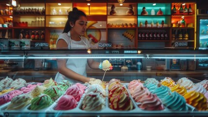 Indulge in Delightful Treats Exploring an Ice Cream Shop in the Vibrant World of Street Food Delicacies
