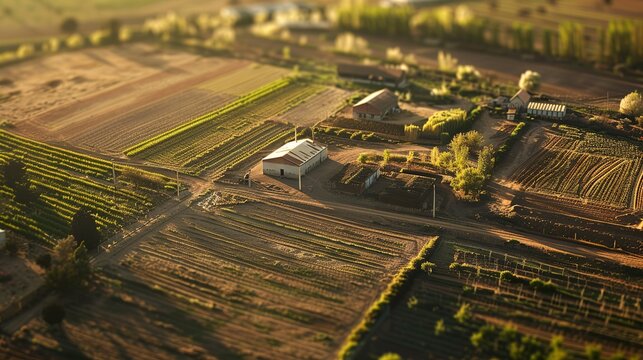 Aerial photography of a farm