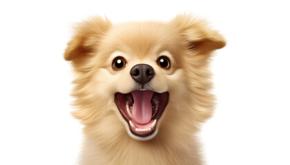 Obraz premium pomeranian dog portrait isolated on transparent background cutout