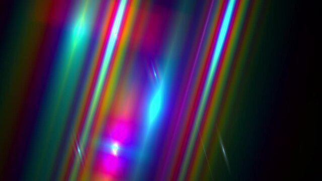 Abstract animated rainbow background, shimmering particles, glowing rays, light rays wave trails. Esotericism, mysticism, magic, sacred knowledge. loop