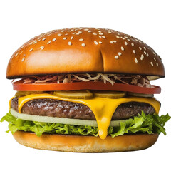 hamburger isolated on white PNG | hamburger on white transparent background 
