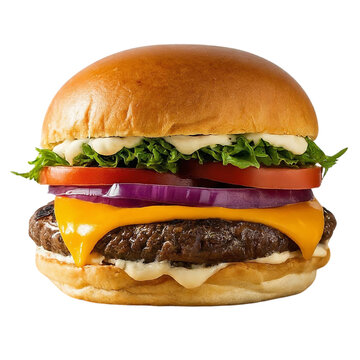 hamburger isolated on white PNG | hamburger on white transparent background 
