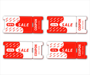 coupon set white red