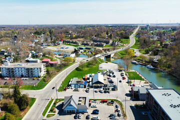 Aerial of Port Dover, Ontario, Canada
