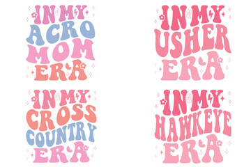 In My Acro Mom Era, In My Usher Era, In My Cross Country Era, In My Hawkeye Era retro T-shirt