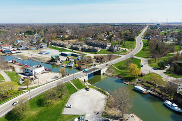 Aerial scene of Port Dover, Ontario, Canada