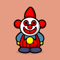 scary clown flat vector illus...