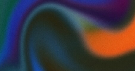 Abstract dark color gradient background grainy orange blue teal noise texture backdrop banner poster header cover design. Summer poster design.