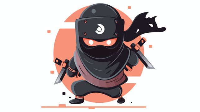 Character mascot of ninja logo vector illustration
