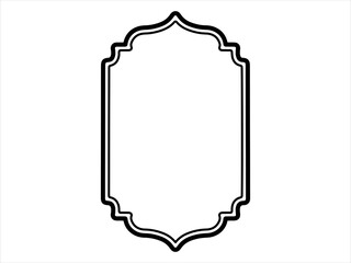 Eid Al Fitr Frame Line Art Illustration
