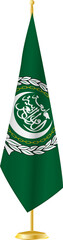 Arab League flag on a flag stand.