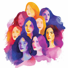 Dive into the world of female empowerment with this vibrant watercolor-style illustration for International Women's Day, crafted by Generative AI.