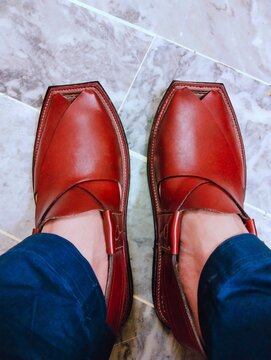 Peshawari chapple kheri Pakistan and Afghanistan's traditional footwear chappal worn on men's feet, leather sandal gent's kherri pashtoon pathani red chapal, charsadda swabi quetta tribal culture 
