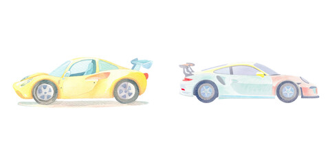 sport car watercolor vector illustration