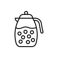 Bubble tea outline icons, minimalist vector illustration ,simple transparent graphic element .Isolated on white background