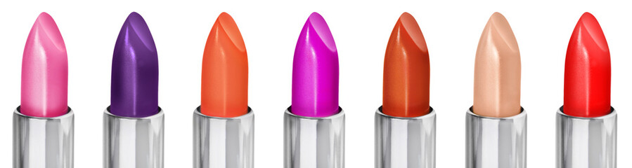7 Various Lipsticks isolated on transparent background PNG cut out - 777338682