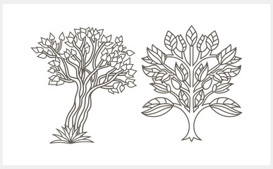 Doodle tree with leaf icon isolated. Sketch clipart Vector stock illustration. EPS 10