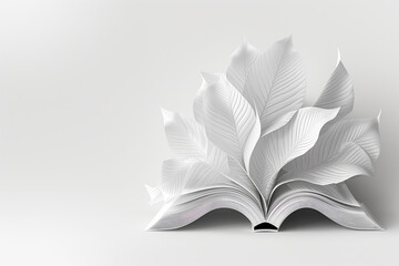 Livre ouvert avec des pages en feuilles