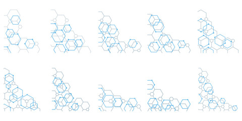Hexagon Outline Corner Set