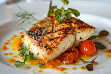 Seared Cod Fillet with Cherry Tomatoes