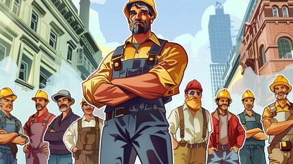 Obraz premium Engineers and construction