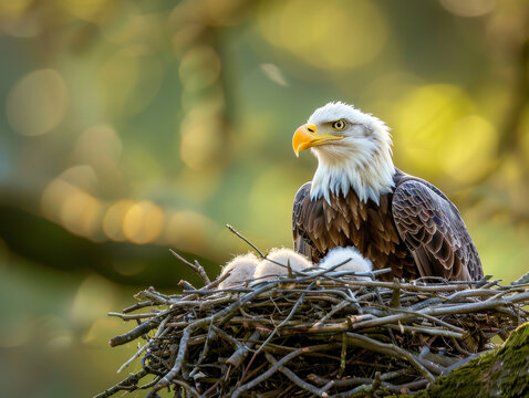 Bald eagle in the nest