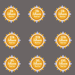 Adobe IllustFollowers Achievement Badge Thank you 10K 30K 50K 100K 200K 500K 1M 5M 10M Follower Badgesrator Artwork