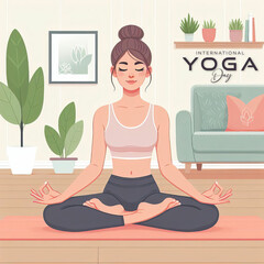 International Yoga Day | International Yoga Day poster, 21 June. Yoga day, poster, post, Vector, yoga body posture.Yoga, woman doing yoga, yoga day vector, illustration. International. day. of. Yoga, 