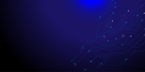 Vectors Digital technology and science background Quantum computer technologies concepts, Futurist Technology modern blue horizontal banner template with circuit board texture. 