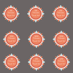 Adobe IllustFollowers Achievement Badge Thank you 10K 30K 50K 100K 200K 500K 1M 5M 10M Follower Badgesrator Artwork