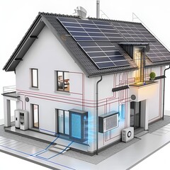 Dom wyposażony w panele słoneczne